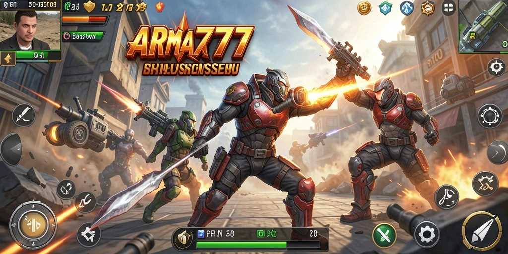 Tampilan seru dari gameplay ARMADA777 dalam pertempuran TPS.