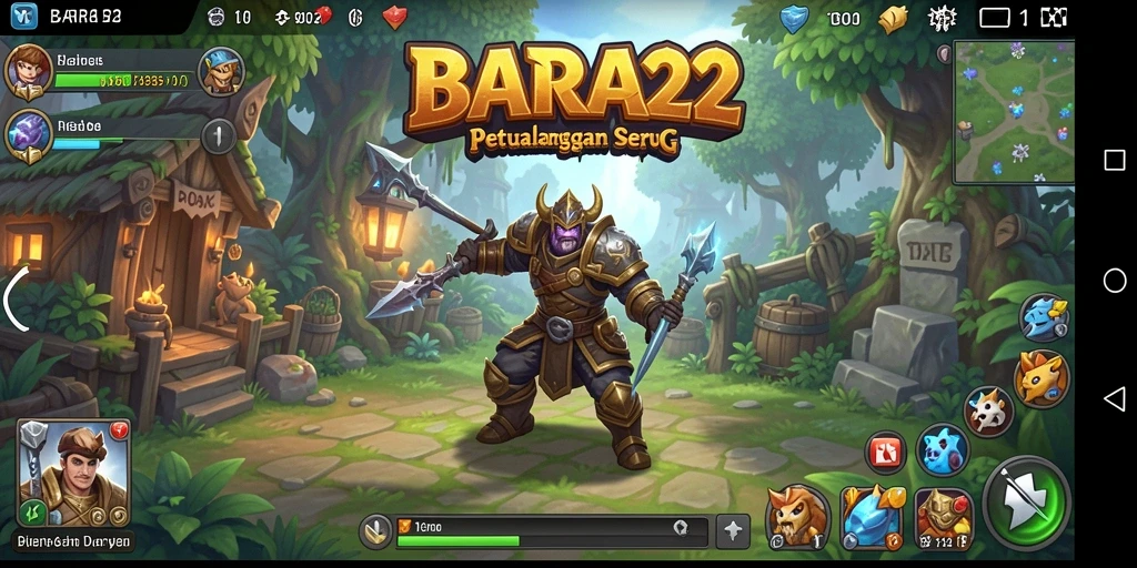 Tampilan layar permainan BARA22 yang menampilkan aksi pertarungan epik.