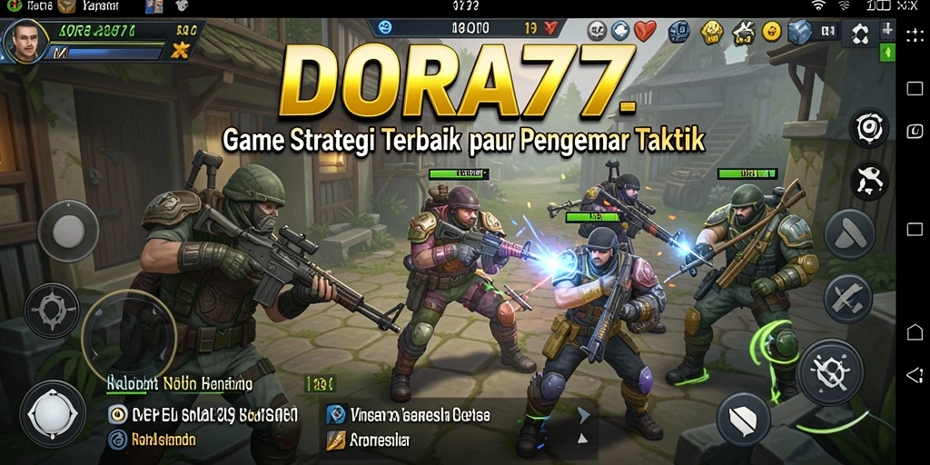 Tangkapan layar menunjukkan pertarungan strategi yang intens dalam DORA77.