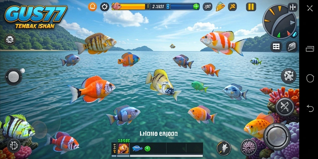 Gameplay seru GUS77 dengan aksi menembak ikan yang menarik.