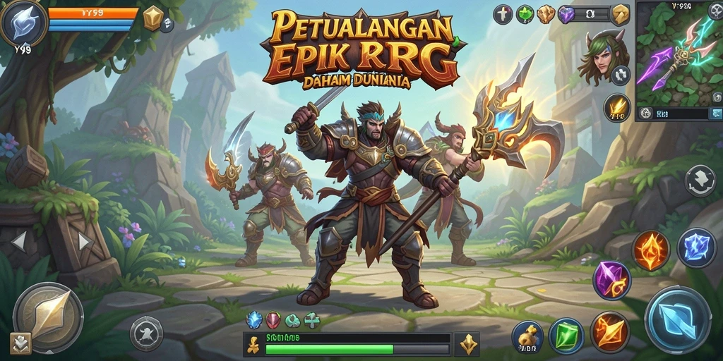 Tangkapan layar menunjukkan aksi seru dalam permainan RPG Y89.